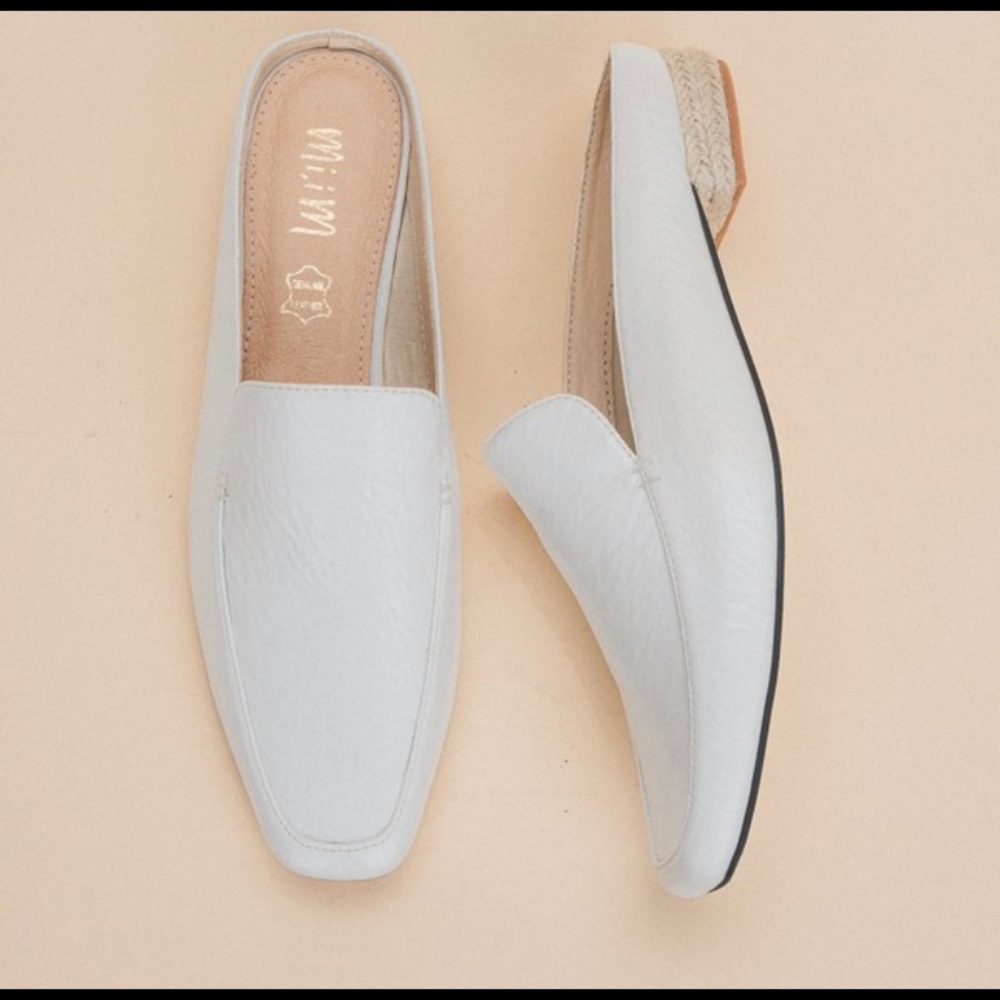 White mules with cork heel!